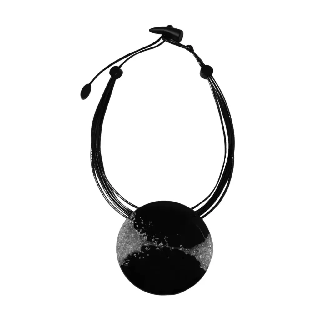 Colar Orlando, Preto com Prata 004096